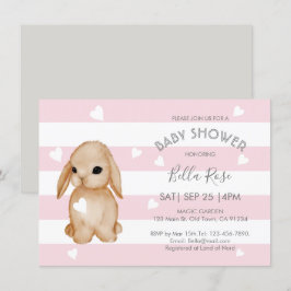 Einladungen zum Pink Gray Bunny Baby Shower