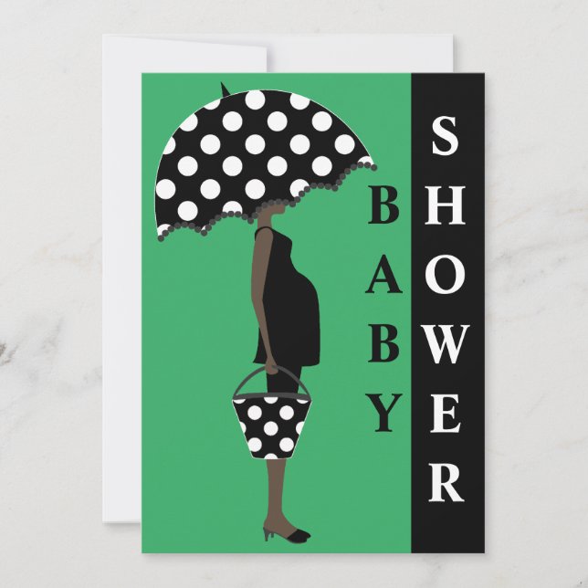 Einladungen zum Polka Dot Baby Shower {Green} (Vorderseite)