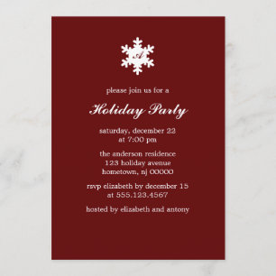 Einladungen zum Single Snowflake Monogramm