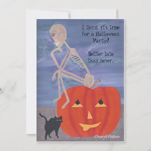 Einladungen zum Skeletton-Halloween-Party (Vorderseite)