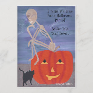 Einladungen zum Skeletton-Halloween-Party