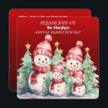 Einladungen zum Snowman Family Fun Day<br><div class="desc">Eine Schneemannsfamilie,  die für den Urlaub gekleidet ist und Ihre Familie zu einem Feiertag einlädt.</div>
