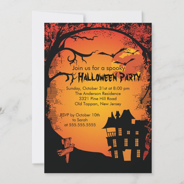 Einladungen zum Spuk Haus-Halloween-Party (Vorderseite)