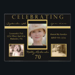 Einladungen zum Tri Foto der 70. Geburtstagspartei<br><div class="desc">Die Gäste werden Liebe haben,  diese elegante 70. Geburtstagsfeier mit drei Bildern aus verschiedenen Bühnen des Gastes der Ehre zu empfangen. Anpassen Sie diese Einladung einfach mit Ihren Informationen.  Sie können sogar die Schriftart ändern!  Dies ist eine perfekte Einladung.</div>