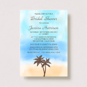Einladungen zum Tropical Beach Palm Tree Bridal