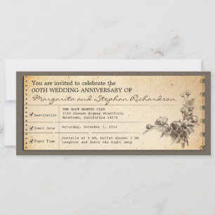 Einladungen zum Vintagen Tickettypografie