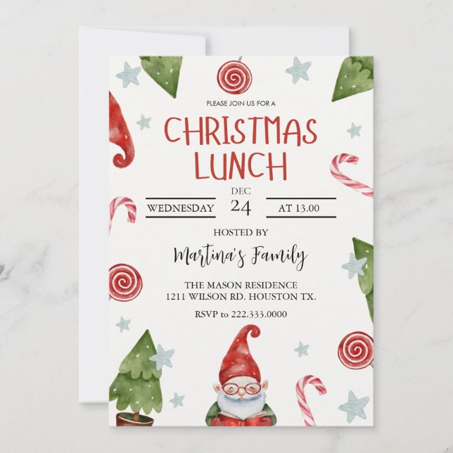 Einladungen zum Weihnachtsessen Weihnachts-Party (Vorderseite)