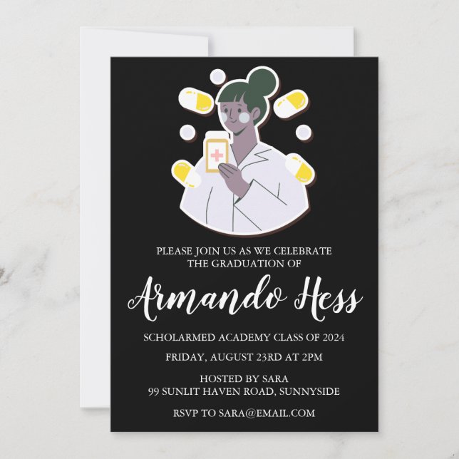 Einladungen zur Apothekengraduierung (Vorderseite)
