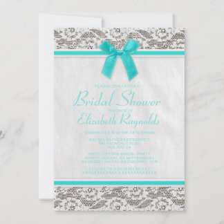 Einladungen zur aquamarinen Country Lace Bridal Du