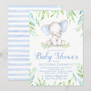 Einladungen zur Babyparty für einen kleinen Elefan
