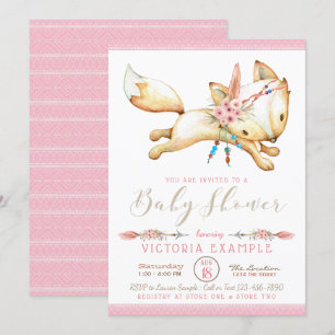 Einladungen zur Babyparty für Mädchen mit Stammes-