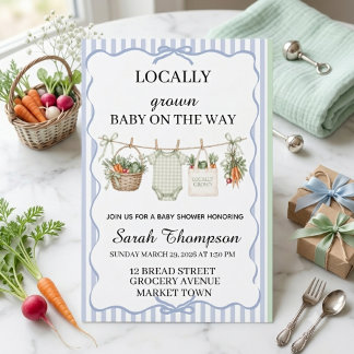 Einladungen zur Babyparty 'Lokal Gewachsen' | Rust