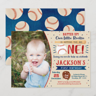 Einladungen zur Baseball First Birthday Party