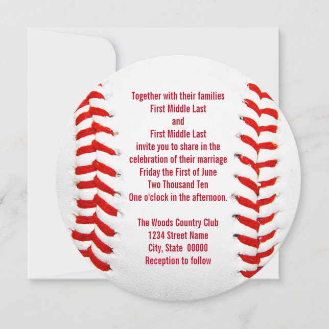 Einladungen zur Baseball-Hochzeit (Vorderseite)