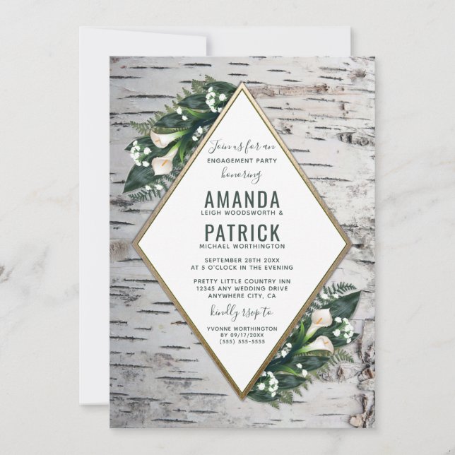 Einladungen zur Birch Tree Woodland Engagement Par (Vorderseite)