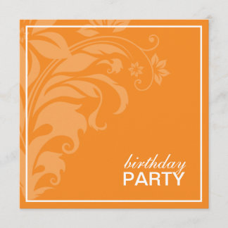 Einladungen zur Birthday Party in Citrus Orange