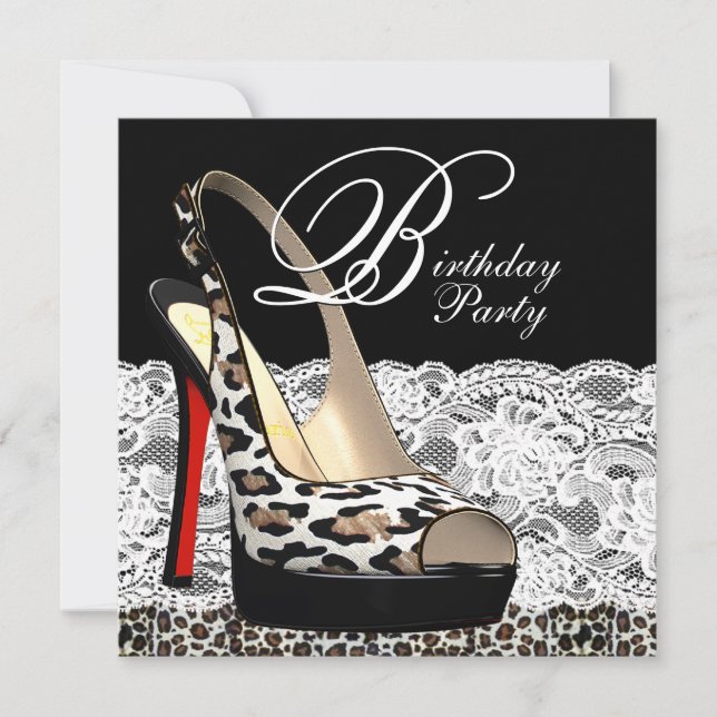 Einladungen zur Birthday Party in White Lace Red L (Vorderseite)