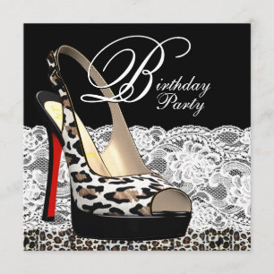 Einladungen zur Birthday Party in White Lace Red L