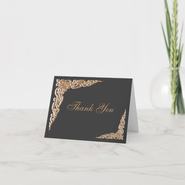 Einladungen zur Black Gold Hochzeit (Vorderseite)