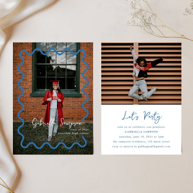 Einladungen zur Blue School Colors Graduation Part (Von Creator hochgeladen)