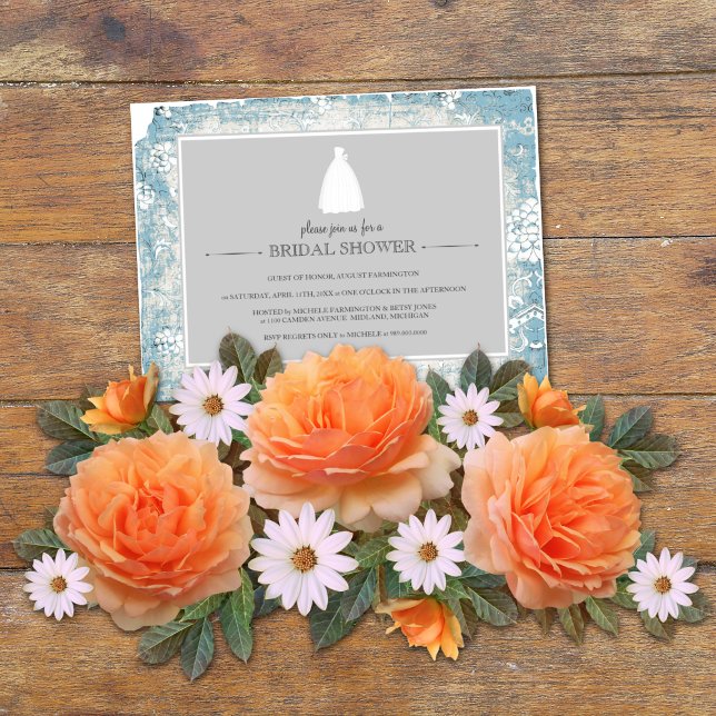 Einladungen zur Brautdusche {blau} (Von Creator hochgeladen)