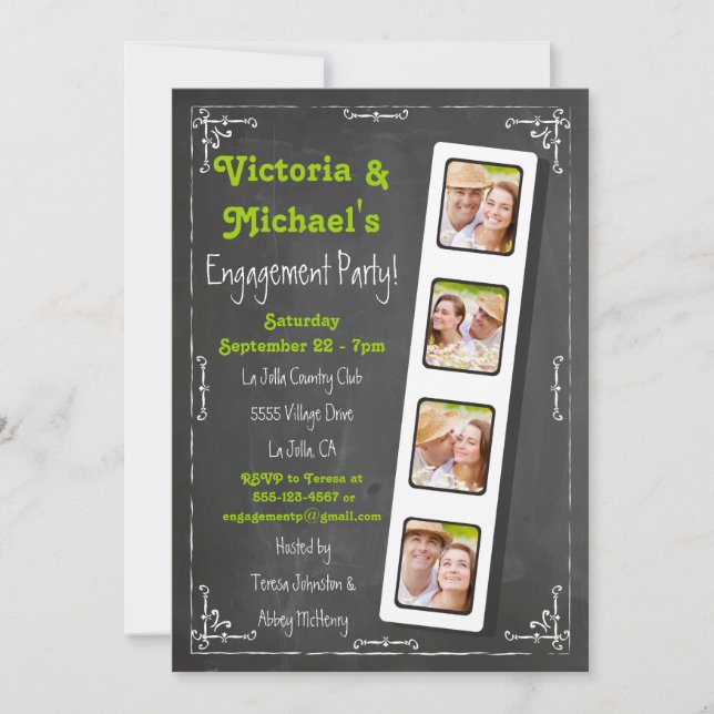 Einladungen zur Chalkboard Film Strip-Gruppe (Vorderseite)