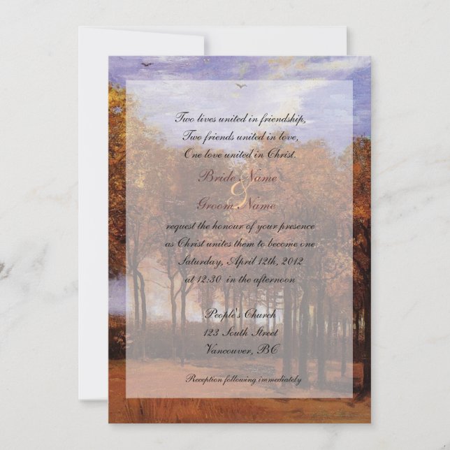 Einladungen zur Christlichen Hochzeit im Herbst vo (Vorderseite)