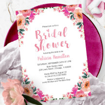 Einladungen zur Dusche Bridal Sublime Pink Floral