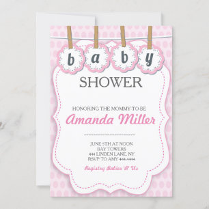 Einladungen zur Dusche des Pink Baby