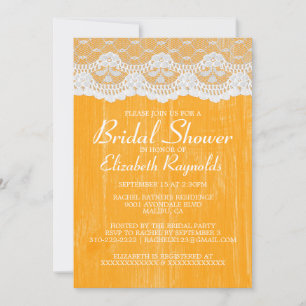 Einladungen zur Dusche in Orange Country Lace Brid