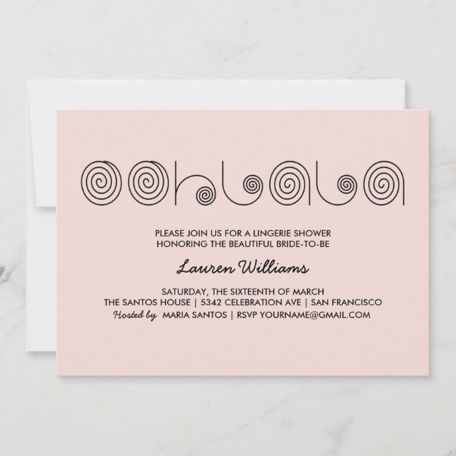 Einladungen zur Dusche von Pink Lingerie (Vorderseite)