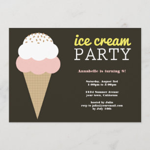 Einladungen zur Eiscreme Geburtstagsparty