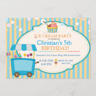 Einladungen zur Eiscreme Social Birthday Party