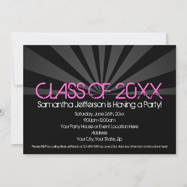 Einladungen zur Fashion Spotlight Graduation Party (Vorderseite)