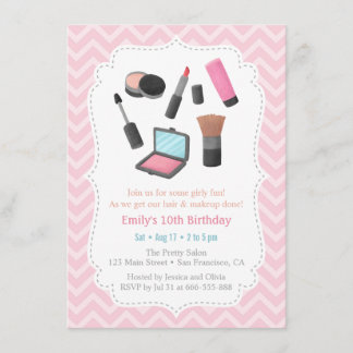 Einladungen zur Geburtstagspartei von Mädchen Make