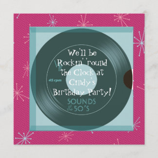 Einladungen zur Geburtstagsparty der 1950er Jahre