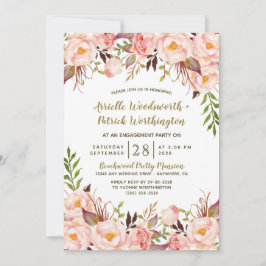 Einladungen zur Gold Blush Pink Peony