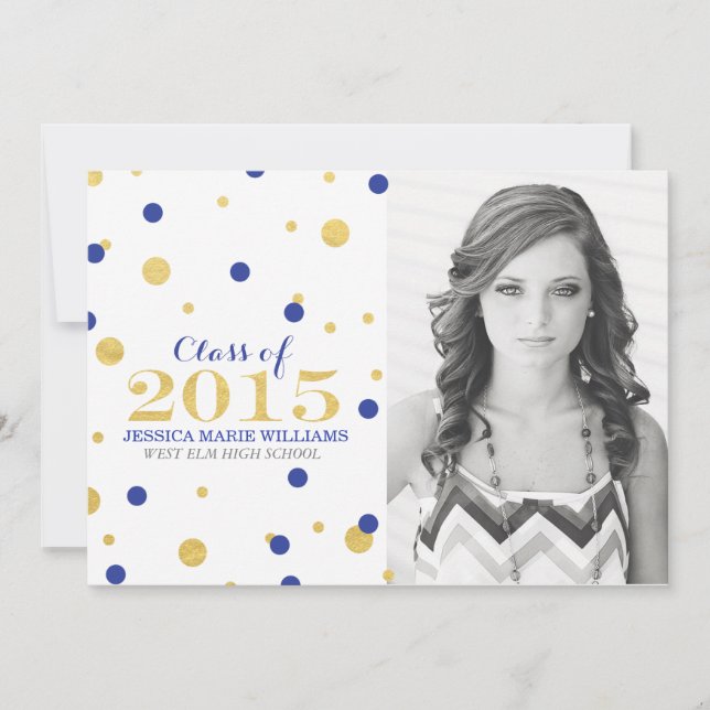 Einladungen zur Goldenen Foil Confetti Graduation  (Vorderseite)