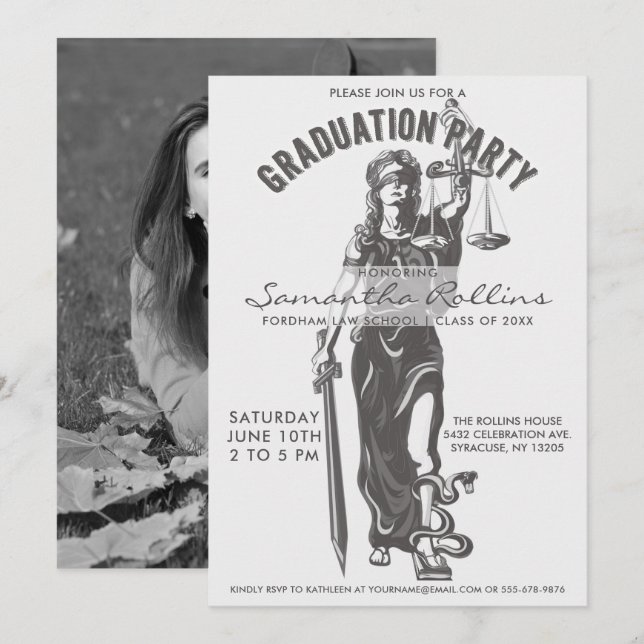 Einladungen zur Graduiertengruppe | Lady Justice (Vorne/Hinten)