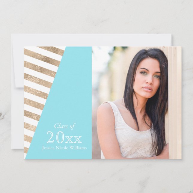 Einladungen zur Graduierung von Gold Foil-Block (Vorderseite)