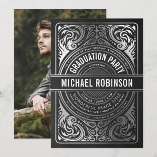 Einladungen zur Graduierungspartei Silver Foil Fot