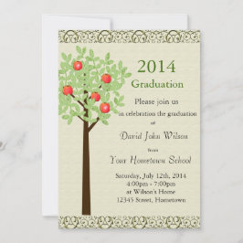 Einladungen zur Graduierungsparty. Apfelfruchtbaum