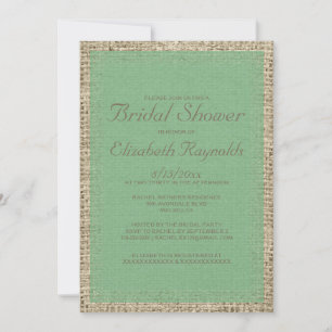 Einladungen zur Green Burlap Bridal-Dusche