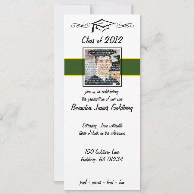 Einladungen zur Green & Gold School Graduation (Vorderseite)