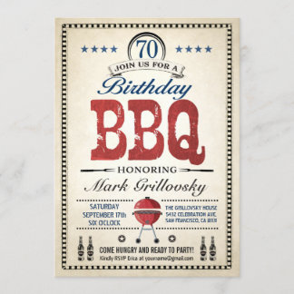 Einladungen zur GRILLEN am 70. Geburtstag