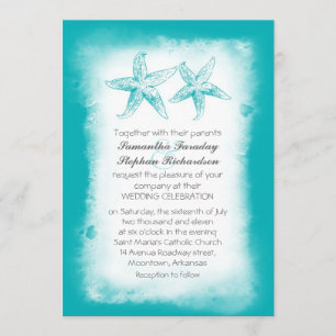 Einladungen zur Hochzeit am blauen Strand