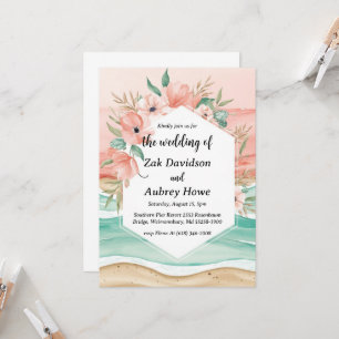 Einladungen zur Hochzeit am Strand von Palmen