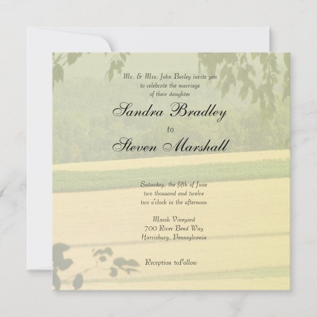 Einladungen zur Hochzeit auf dem Bauernhof (Vorderseite)