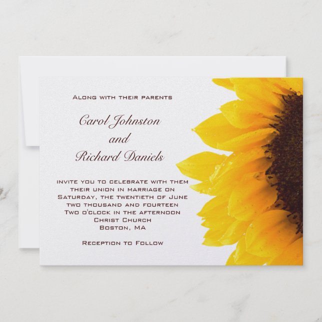 Einladungen zur Hochzeit der Gelbblütenblume (Vorderseite)