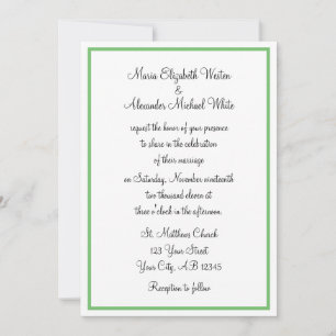 Einladungen zur Hochzeit grüner Kontur